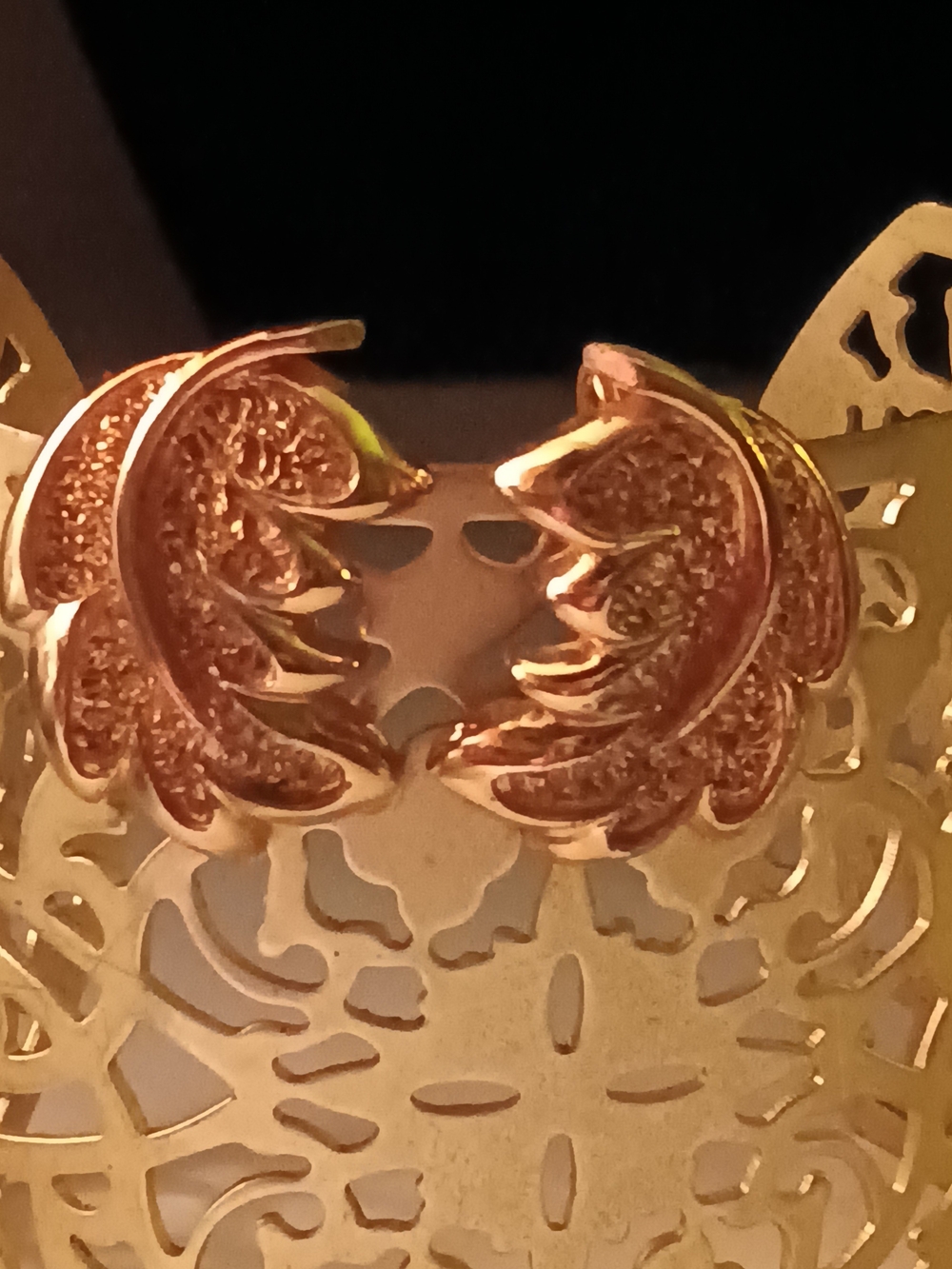 Monet Gold-Tone Textured Leaf Clip Earrings